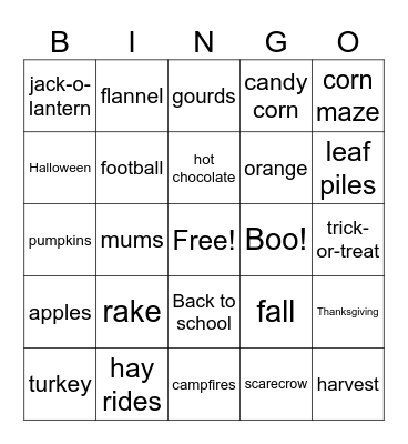Autumn! Bingo Card