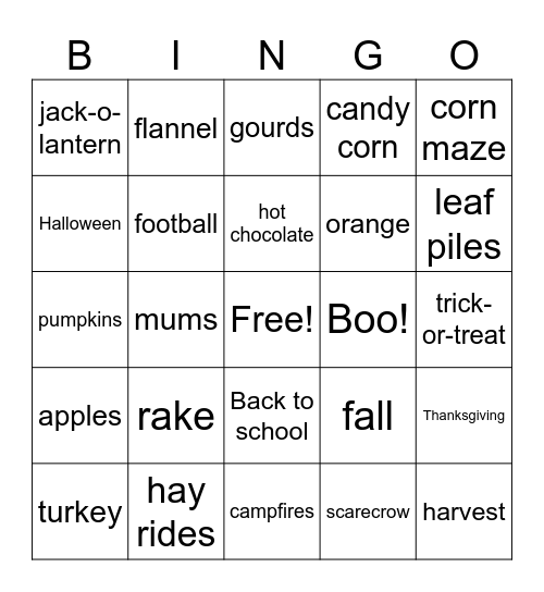 Autumn! Bingo Card