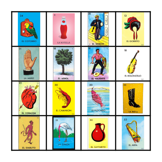 Loteria Bingo Card