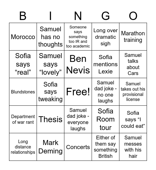 Birthday Bonanza Bingo Card