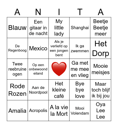 Ronde 5 VOLLE Bingo Card