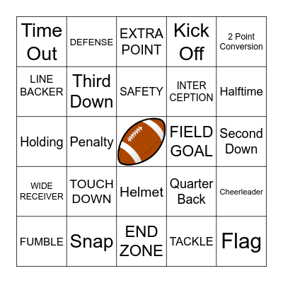 FOOTBALL BINGO Card