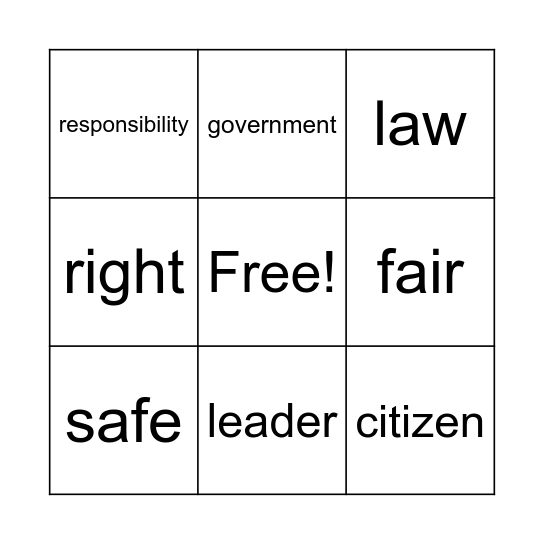 Unit 21 Vocabulary Bingo Card