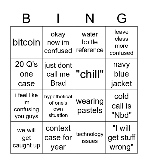 civ pro Bingo Card