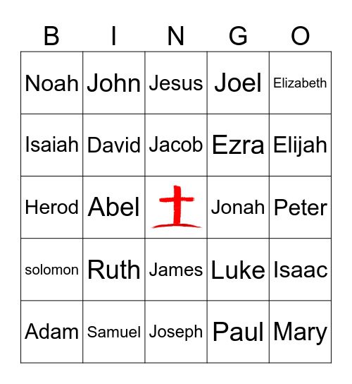 Bible Character BINGO Card