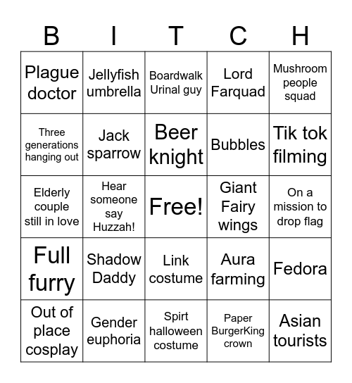 Patron Bingo Card
