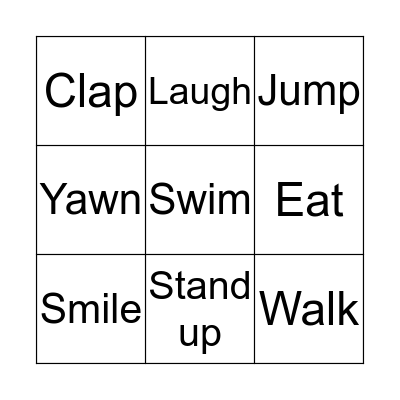 Verbs Bingo Card