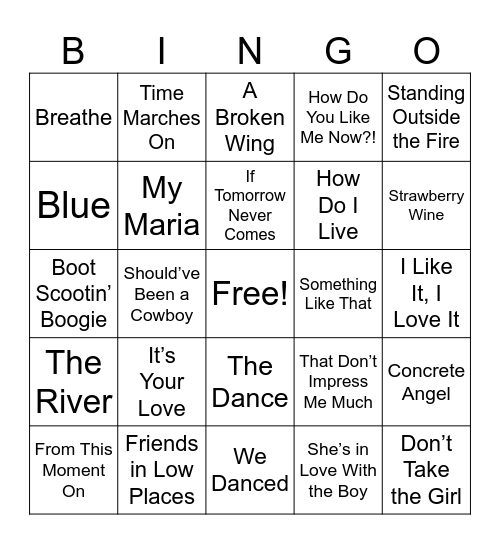 90'S MIX GENRE ROUND 1 Bingo Card