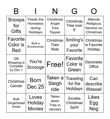 Jingle Bell Bingo Card