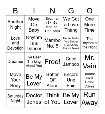 90'S MIX GENRE ROUND 4 Bingo Card