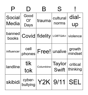 PD Day Bingo Card