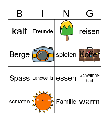 SOMMERFERIEN Bingo Card