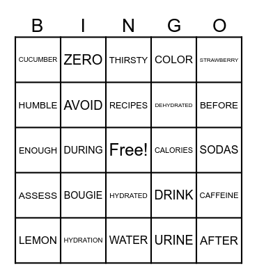 WACH Says Water Is Key! Bingo Card