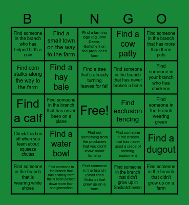 Programs in Action Tour Bingo Card