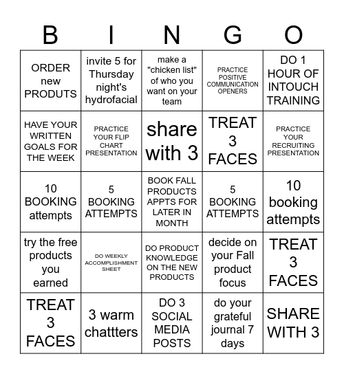 RED FOCUSED!! 9/7-9/13 Bingo Card