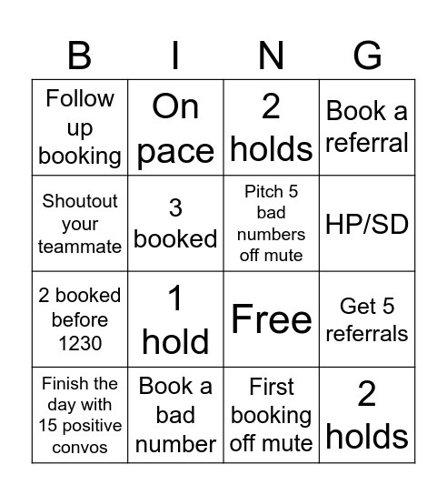 SDR BINGO Card