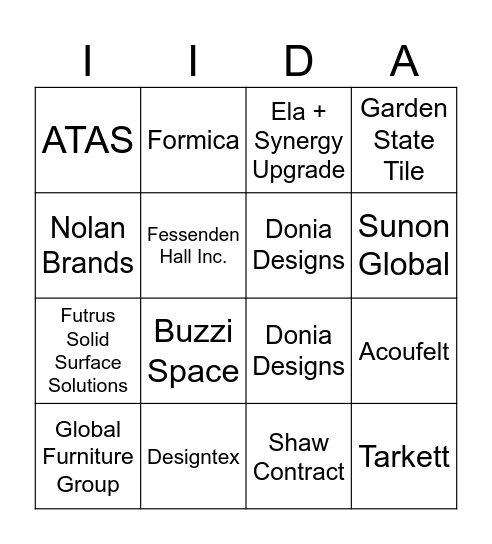 2025 IIDA PA-NJ-DE Philadelphia Product Parade Bingo Card