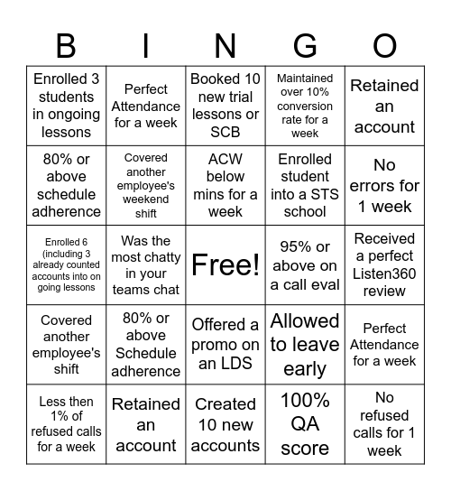 CSC Bingo ALLISON Bingo Card