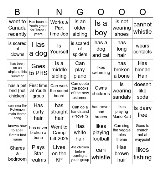 Find Someone Who Bingo Card