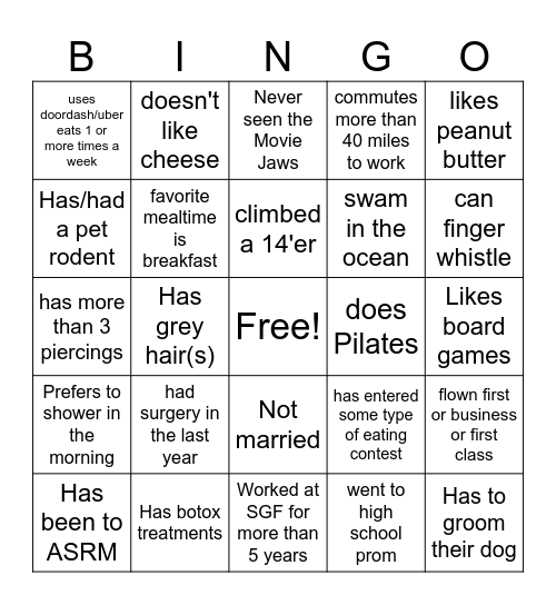 Find Someone Who: Bingo Card