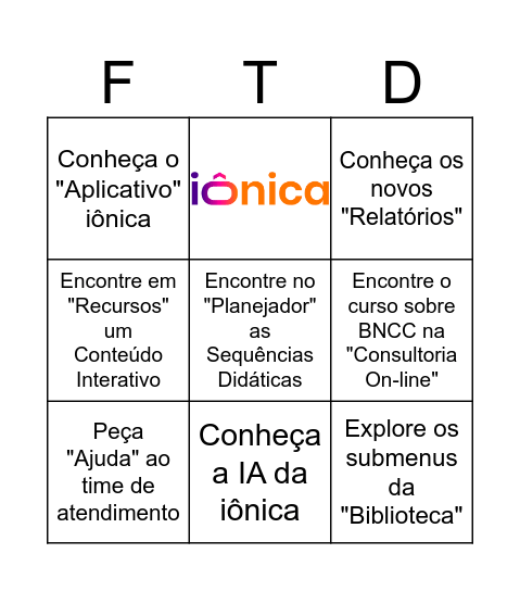 Navegação iônica - EI Bingo Card