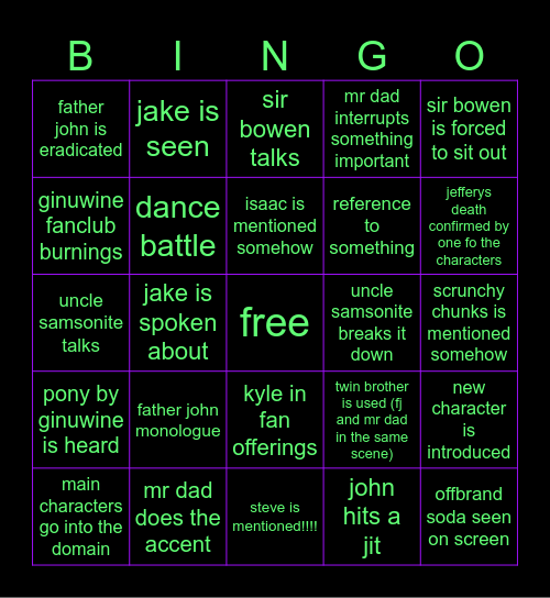 uncle samsonite ep 4 s3 Bingo Card