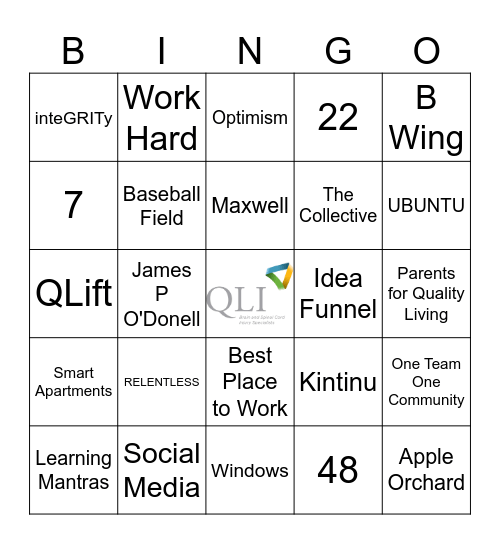 QLI 35 Birthday Party Bingo Card