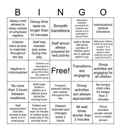 ITERS 'Plan Your Day' BINGO Card