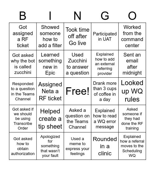 Referral Foundations Bingo Card