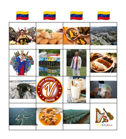 Venezuela Bingo Card
