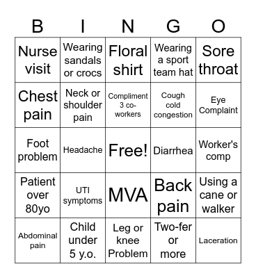 Check-In Bingo (Must be the person doing the check-in) Bingo Card