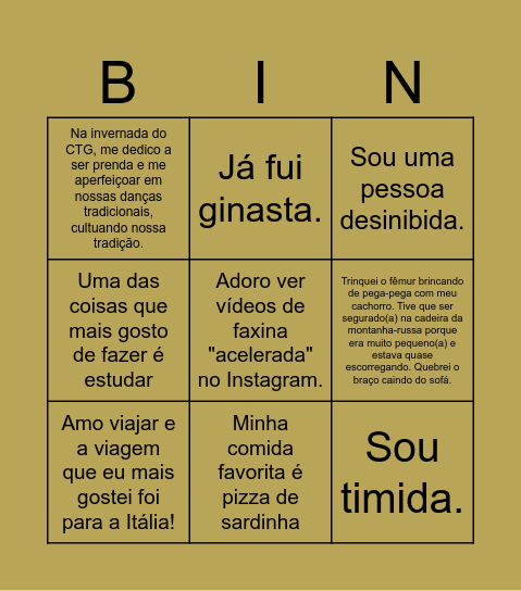 2 verdades e 1 mentira Bingo Card