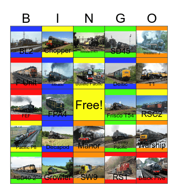 Railways that I would like to volunteer with PWP besides German American Heritage Center one day Bingo Card