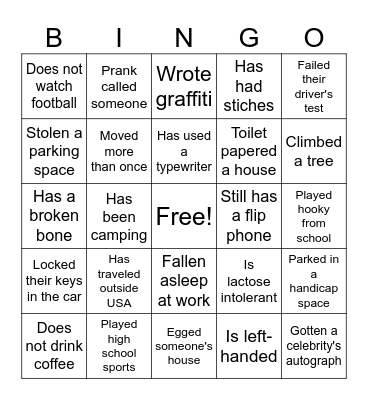 Funny Bingo Card