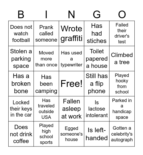 Funny Bingo Card