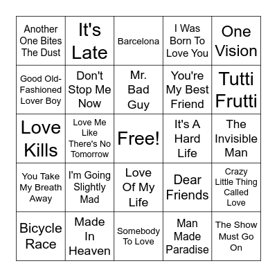 Round 2 - Freddy Bingo Card