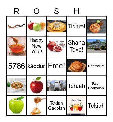 Rosh Hashanah Bingo Card