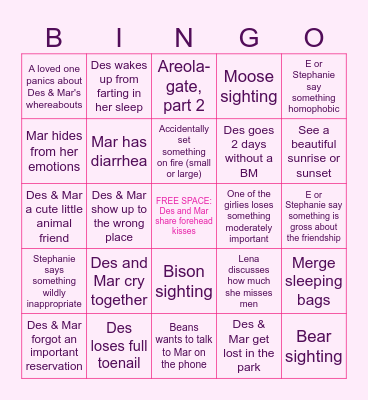 Mar & Des Bingo Card