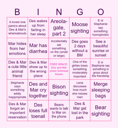 Mar & Des Bingo Card