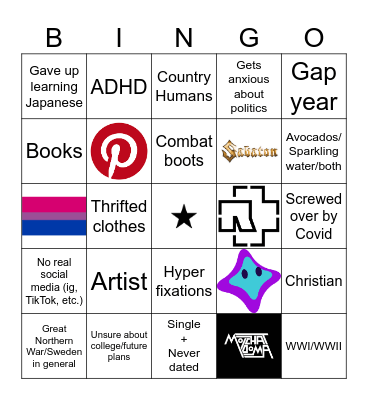 ✨ Me Bingo ✨ Bingo Card