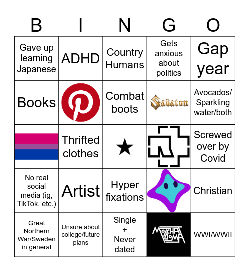 ✨ Me Bingo ✨ Bingo Card