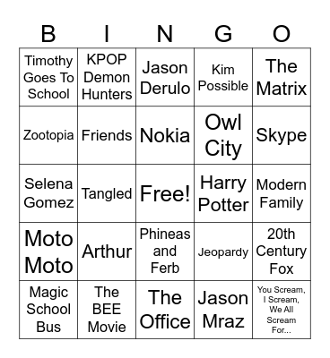 Bingo Bingo Bingo! Bingo Card