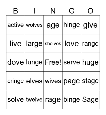 Phonics Bingo! Bingo Card