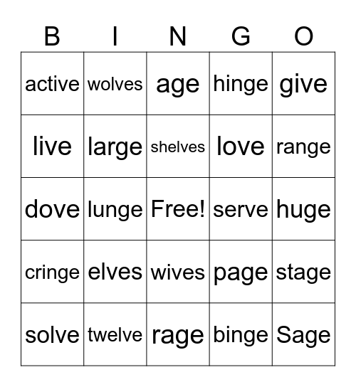 Phonics Bingo! Bingo Card