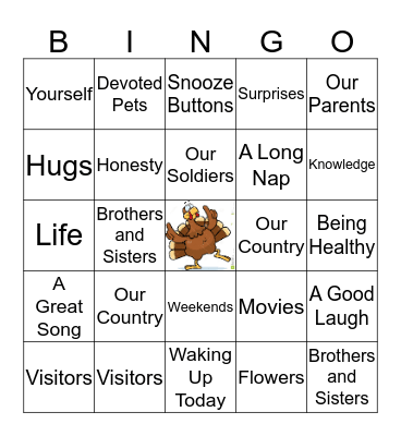 Thanksgiving Bingo Card