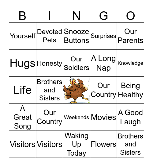 Thanksgiving Bingo Card