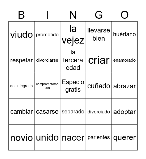 Exploraciones 1 Bingo Card