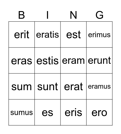 SUM Bingo Card
