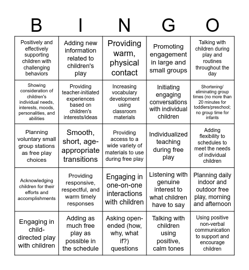 Big 3 BINGO Card