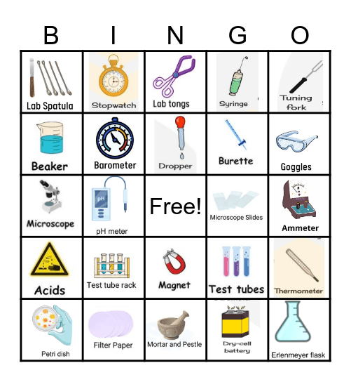 SCIENCE LABORATORY AND EQUIPMENT BINGO Card